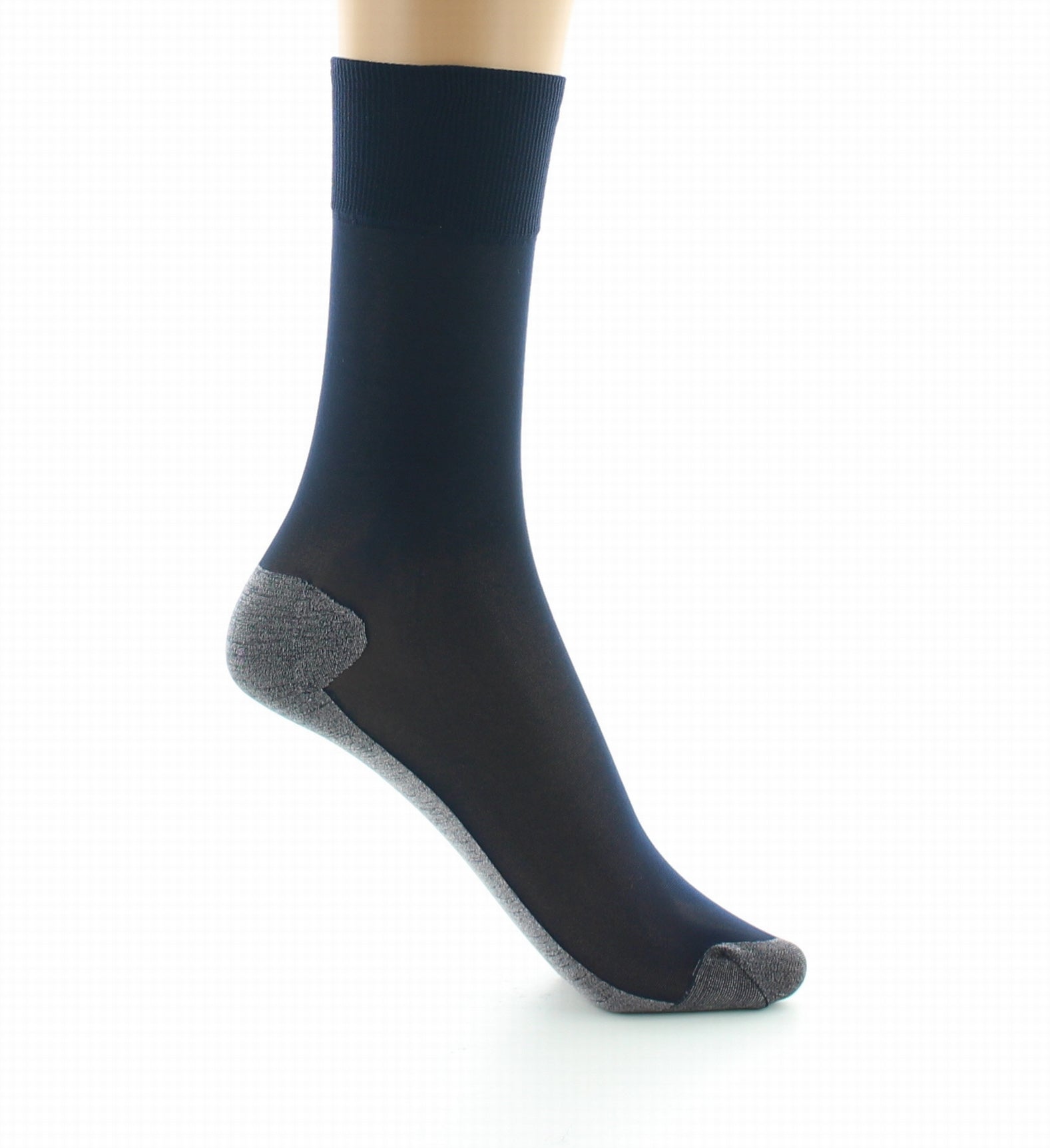 Mi-chaussette Lycra Semelle coton MARINE