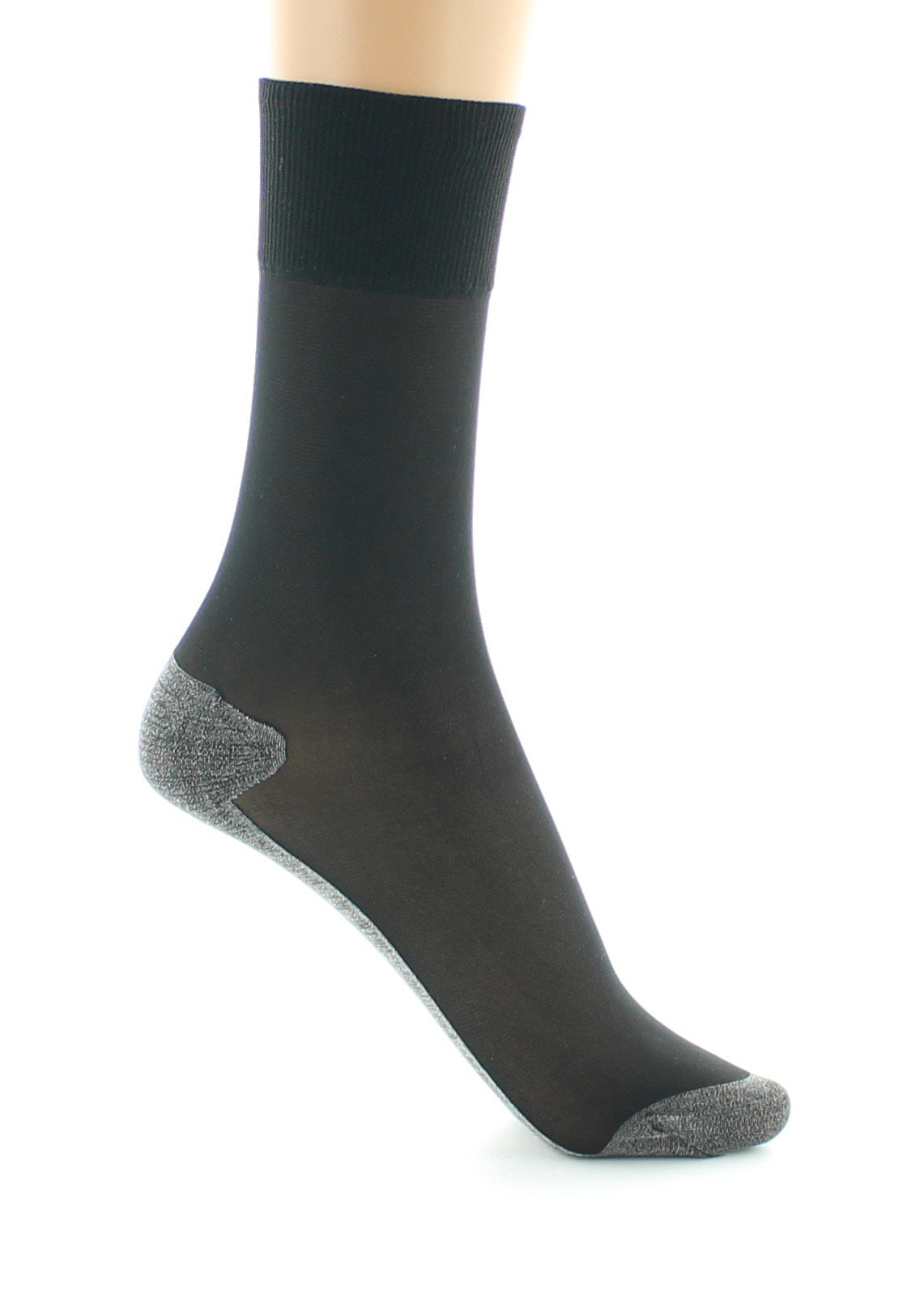 Mi-chaussette Lycra Semelle coton NOIR