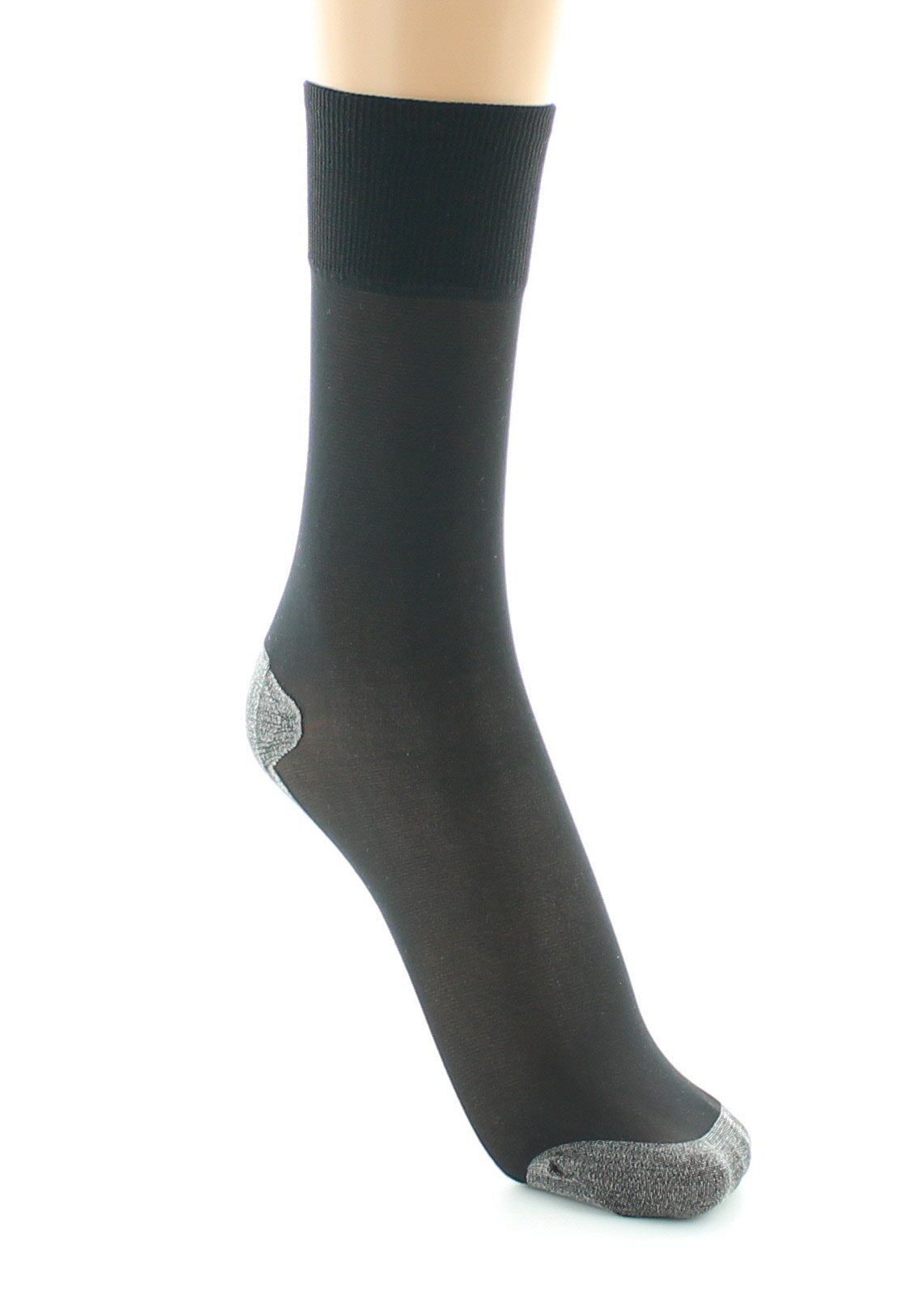 Mi-chaussette Lycra Semelle coton NOIR