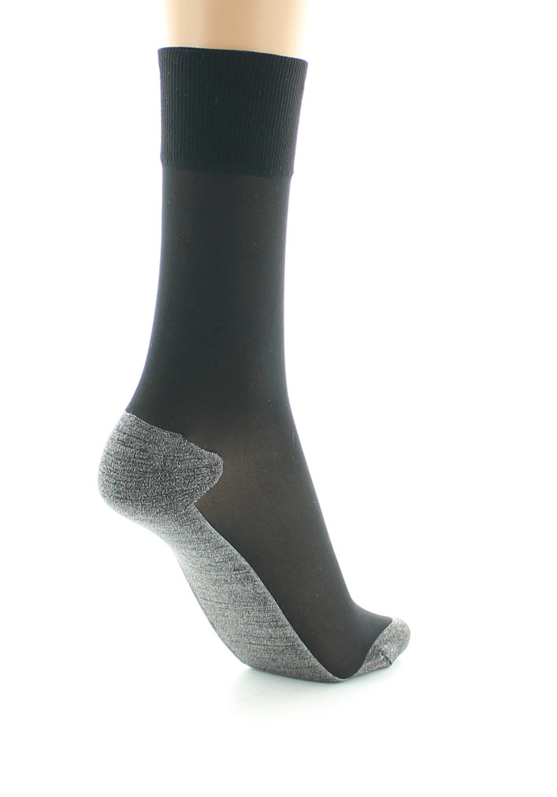 Mi-chaussette Lycra Semelle coton NOIR