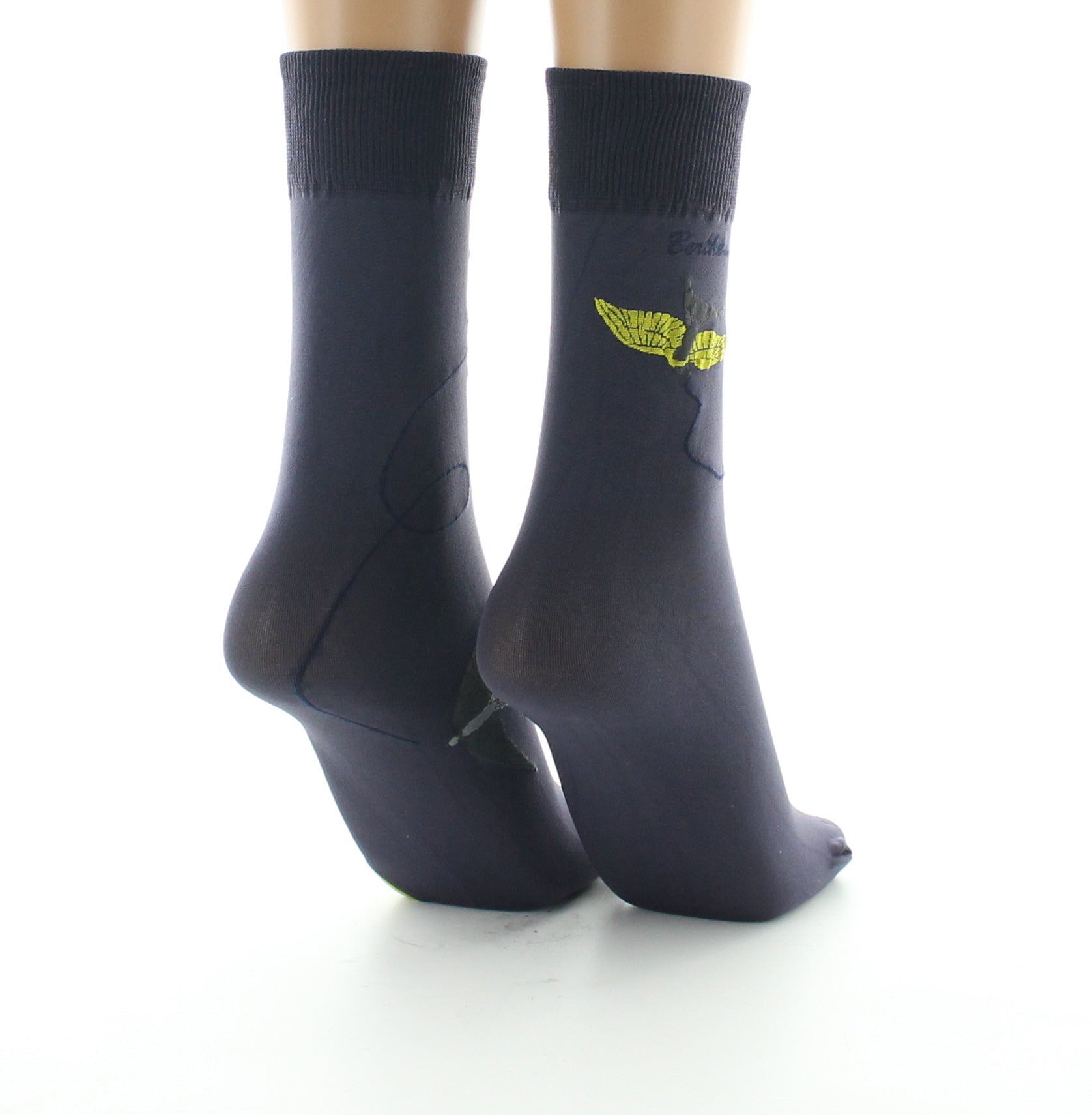 Mi-chaussettes 40D femme raisin hirondelle jaune RAISIN/JAUNE