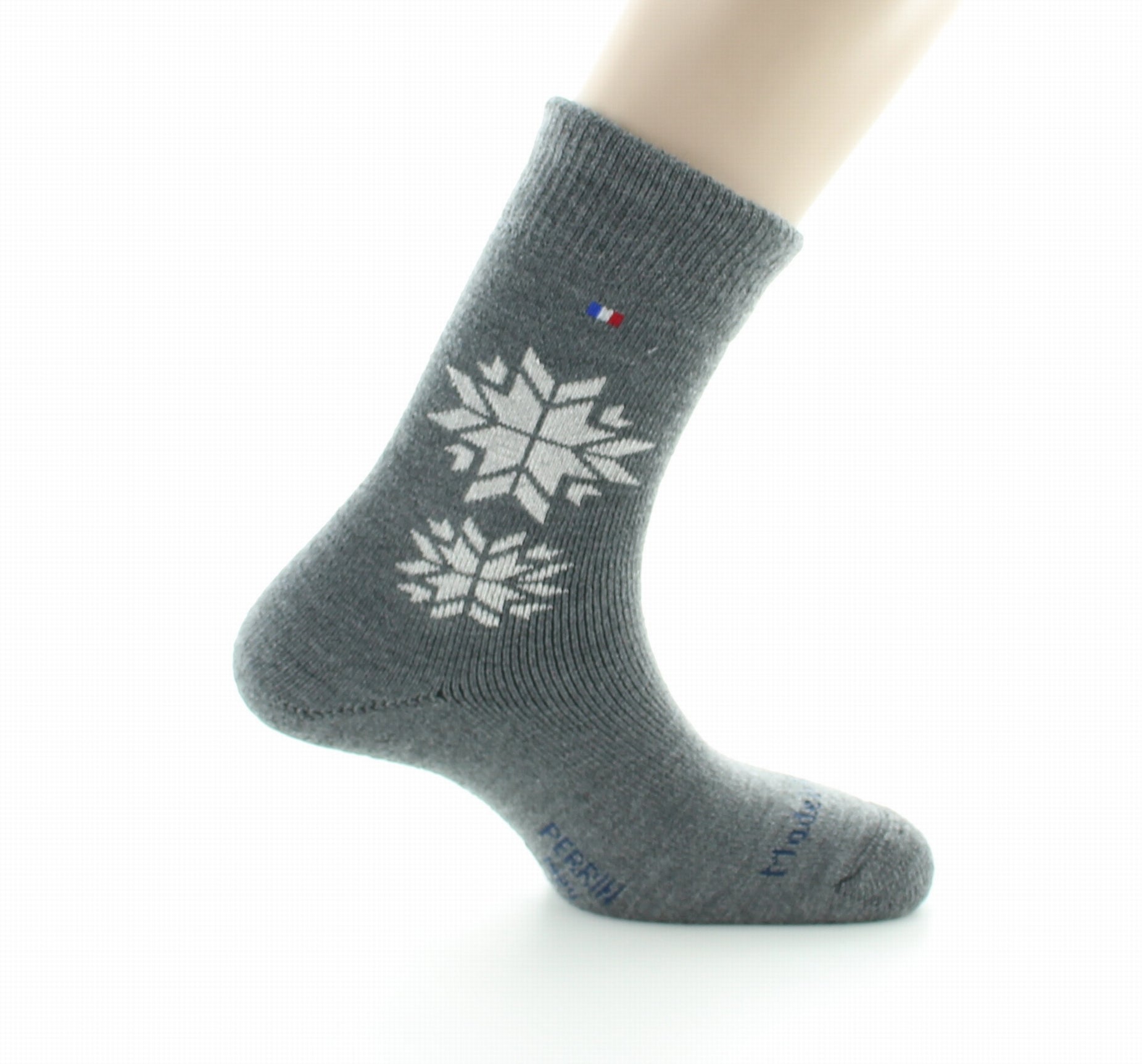 Mi-Chaussettes Bouclette Etoile en Laine et Soie GRIS MOYEN