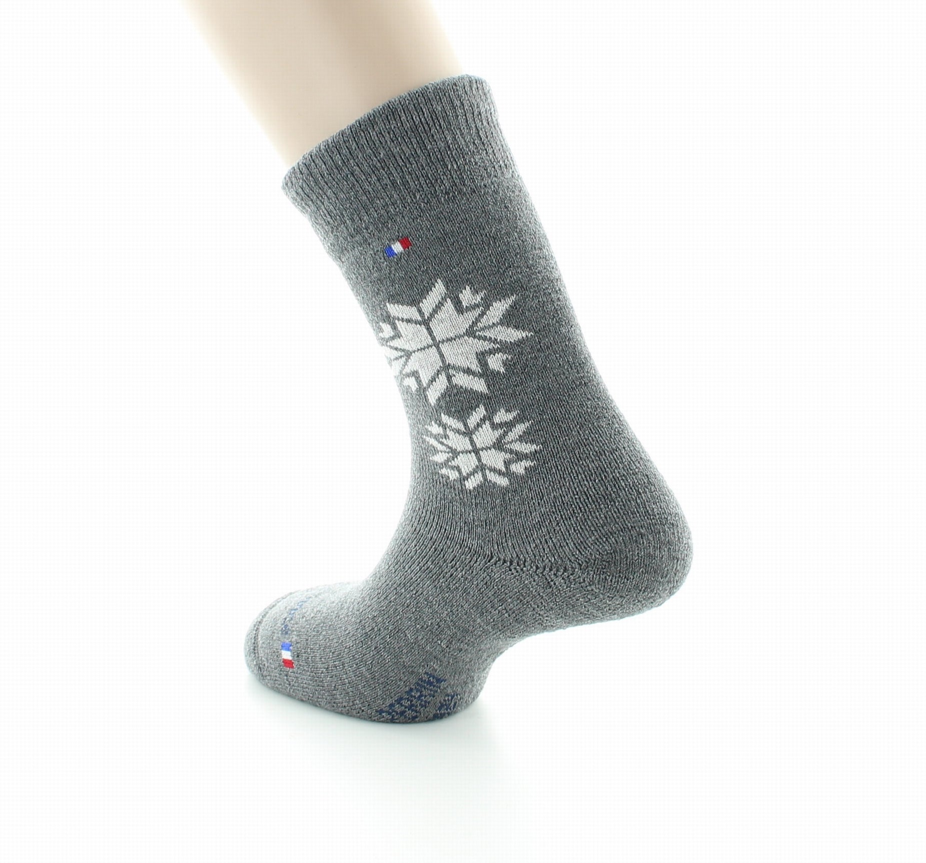 Mi-Chaussettes Bouclette Etoile en Laine et Soie GRIS MOYEN