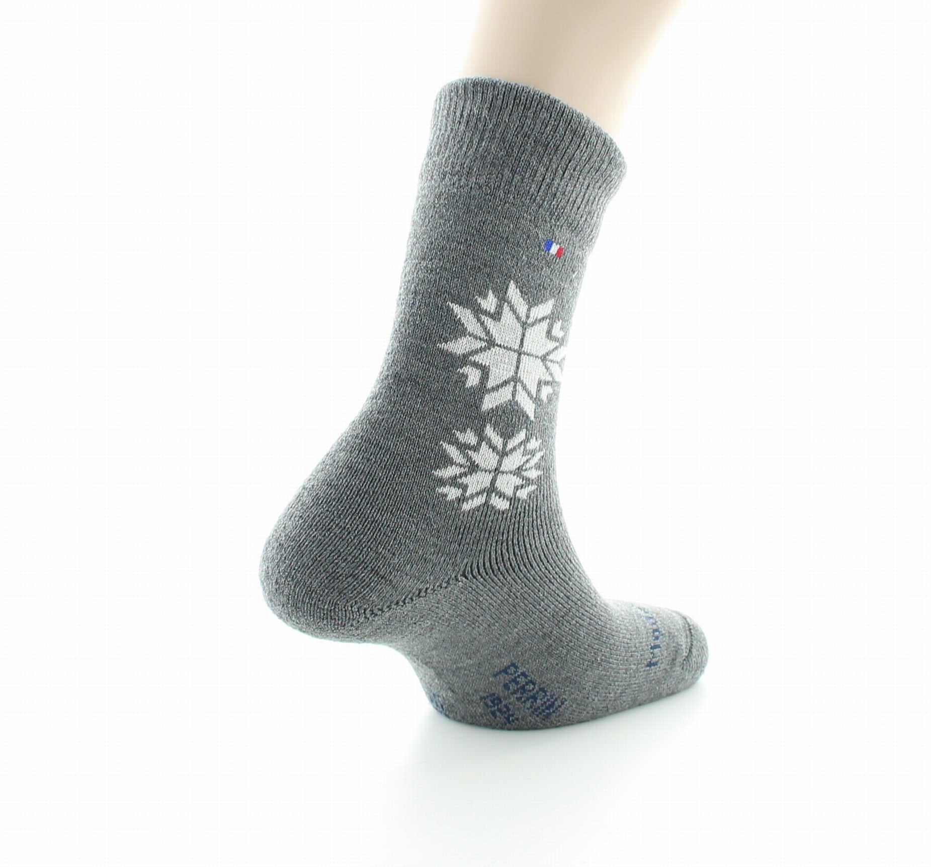 Mi-Chaussettes Bouclette Etoile en Laine et Soie GRIS MOYEN