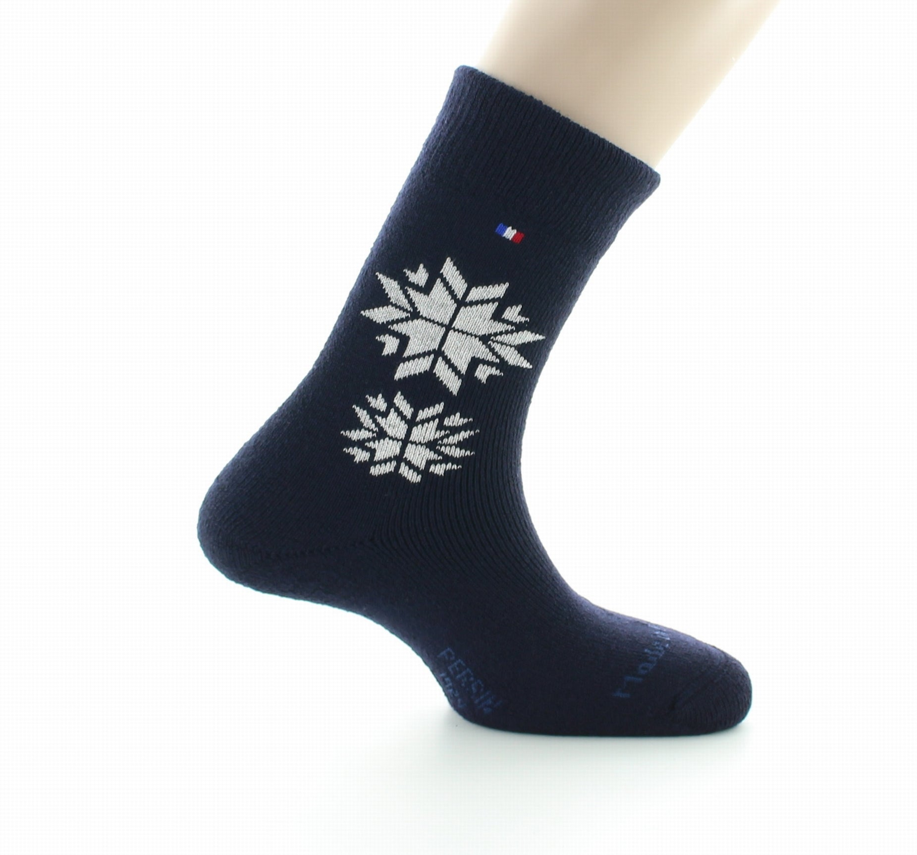 Mi-Chaussettes Bouclette Etoile en Laine et Soie MARINE