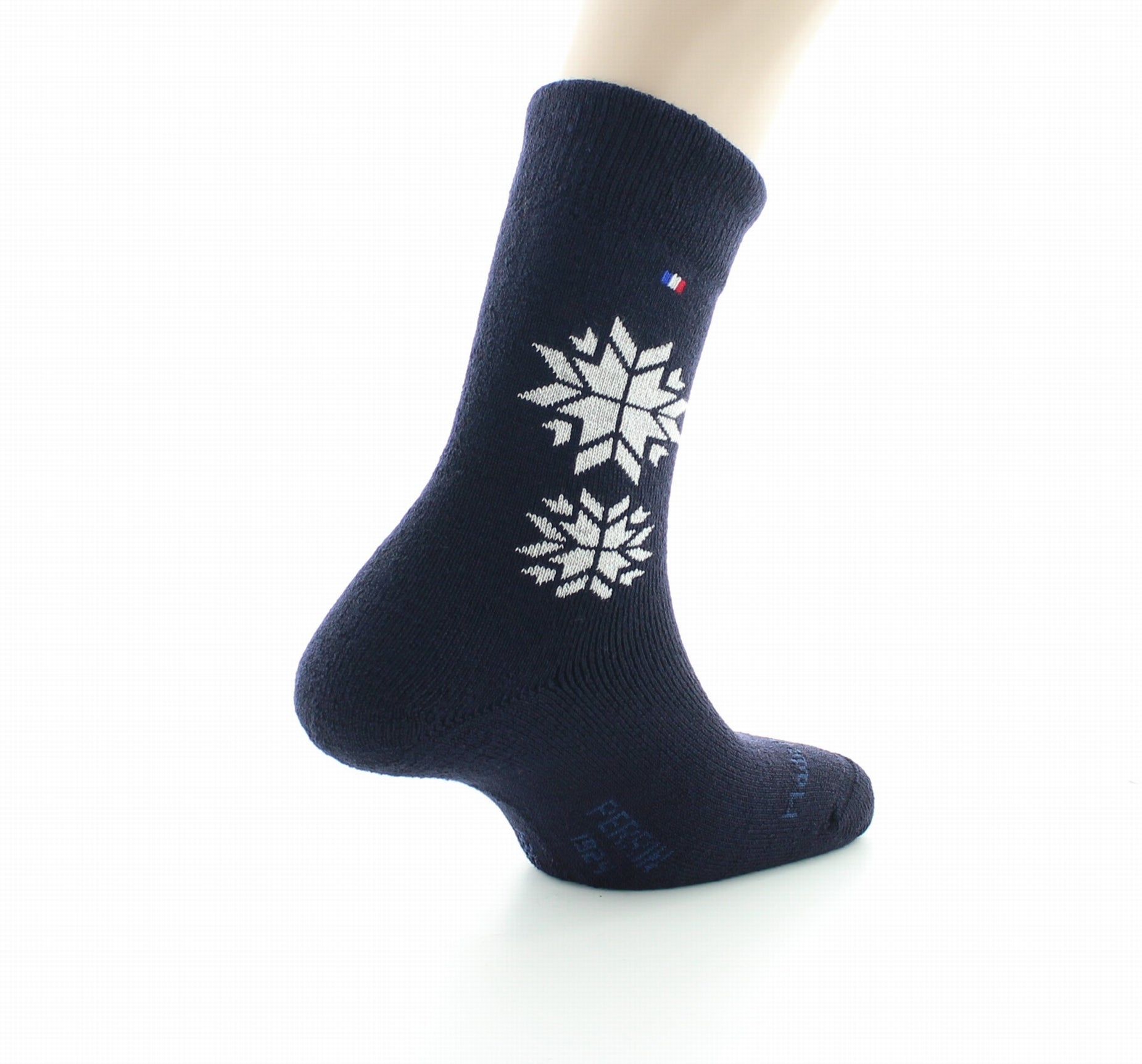 Mi-Chaussettes Bouclette Etoile en Laine et Soie MARINE