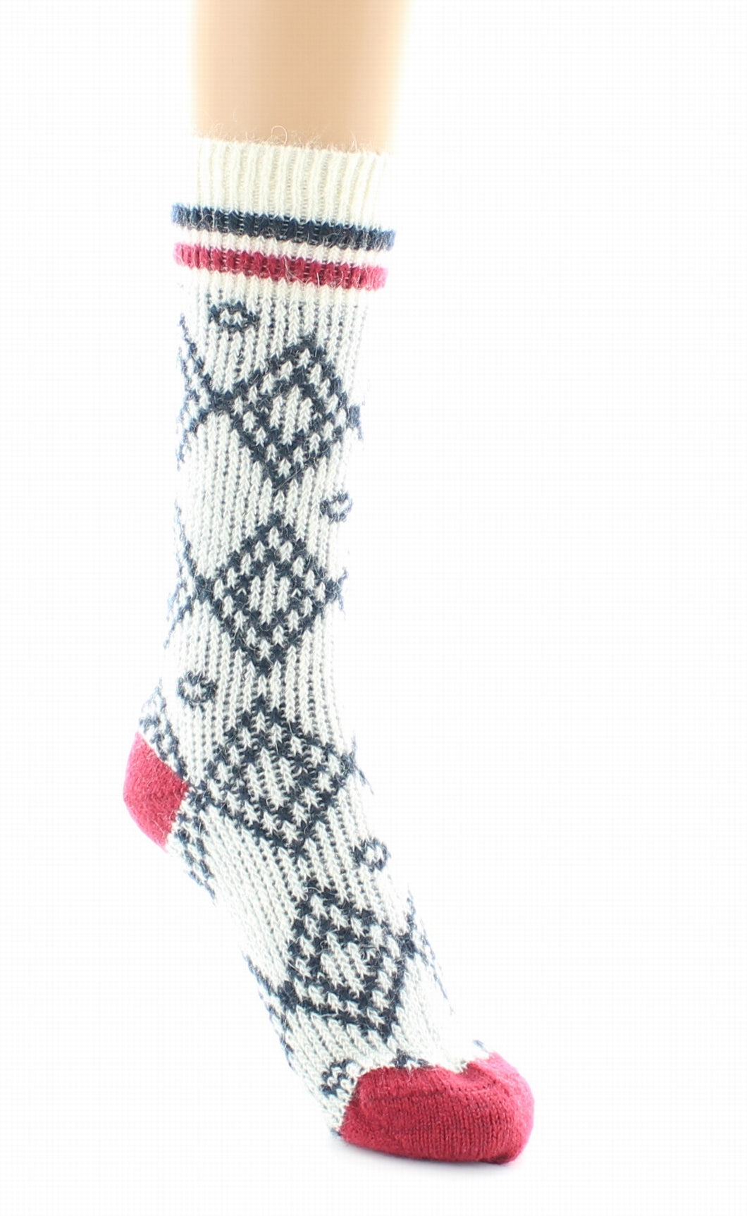 Mi-chaussettes Jacquard Mohair ECRU