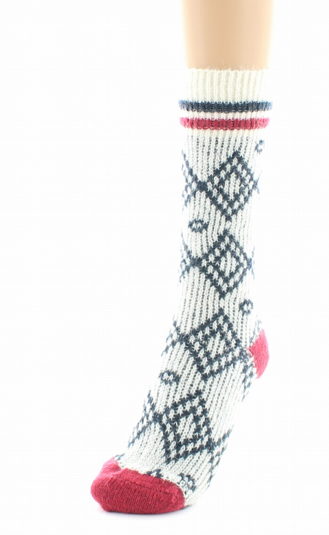 Mi-chaussettes Jacquard Mohair ECRU