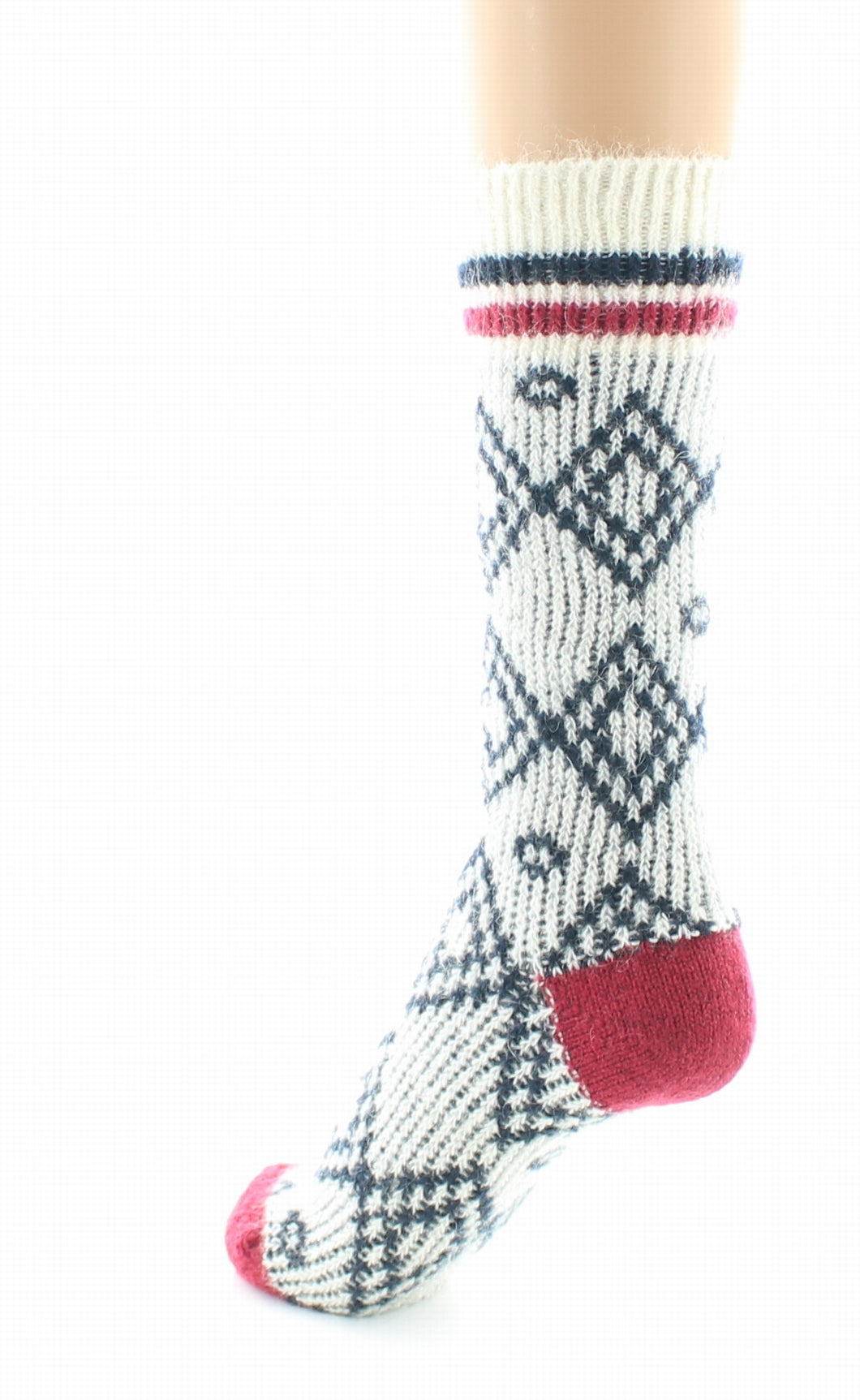 Mi-chaussettes Jacquard Mohair ECRU