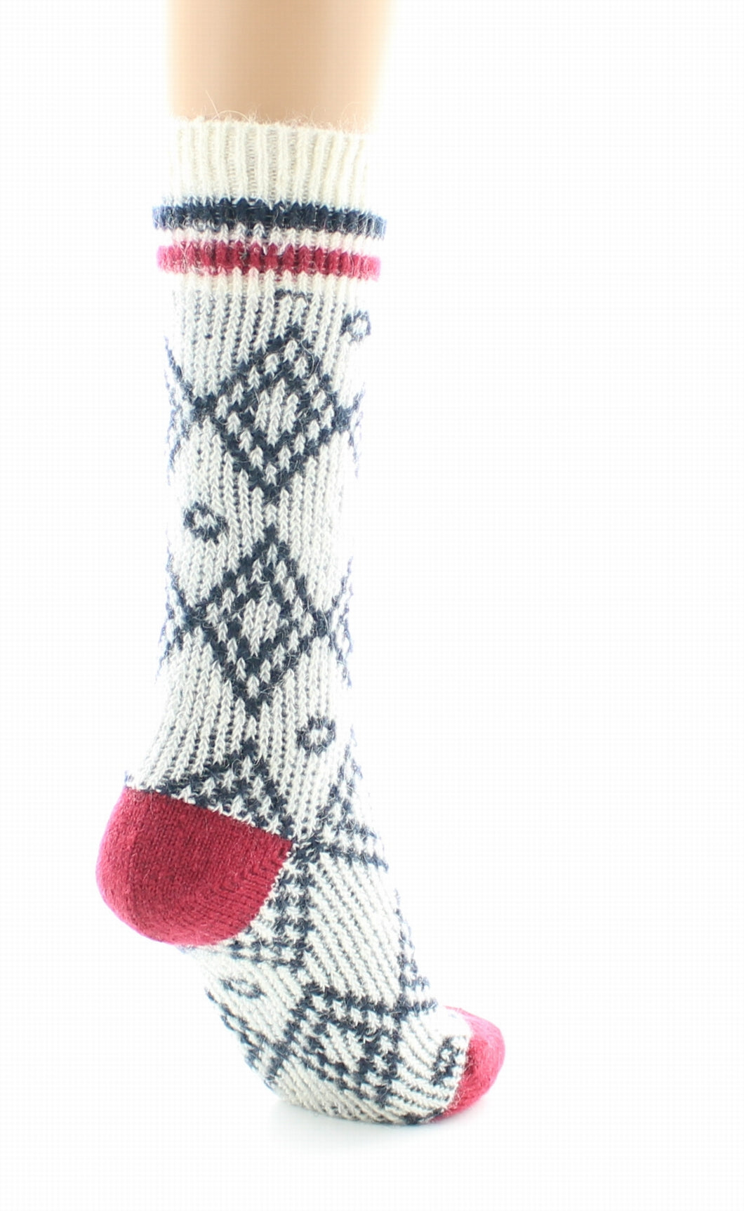 Mi-chaussettes Jacquard Mohair ECRU