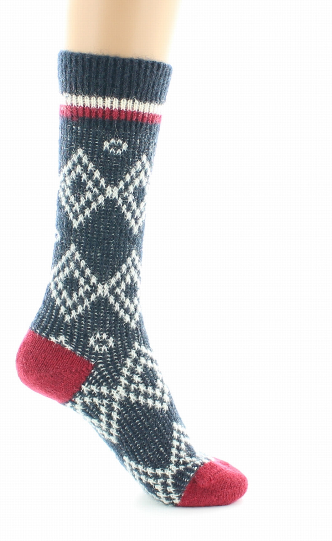 Mi-chaussettes Jacquard Mohair MARINE