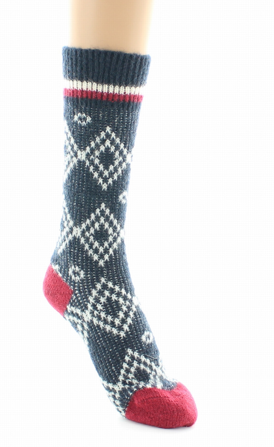 Mi-chaussettes Jacquard Mohair MARINE