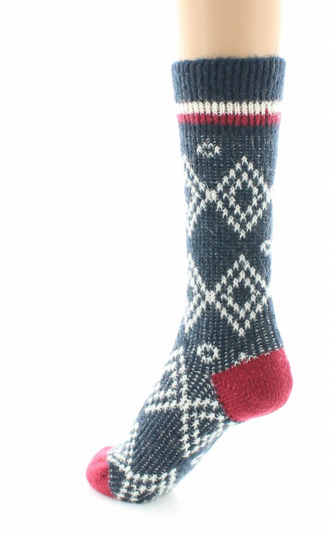 Mi-chaussettes Jacquard Mohair MARINE