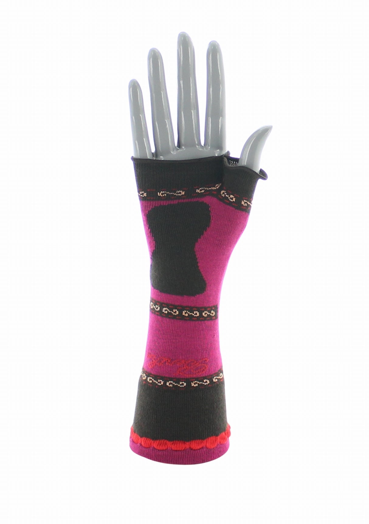 Mitaines femme coton Berthe Veste Napoléonienne FUCHSIA