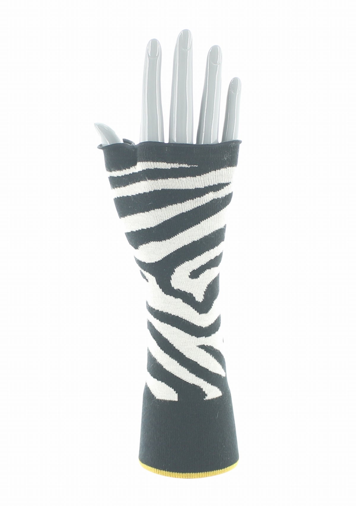 Mitaines femme coton Berthe Zèbre NOIR/BLANC