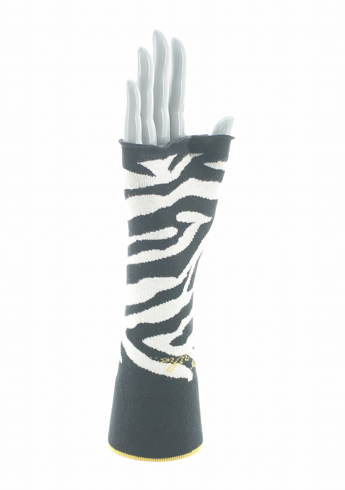 Mitaines femme coton Berthe Zèbre NOIR/BLANC