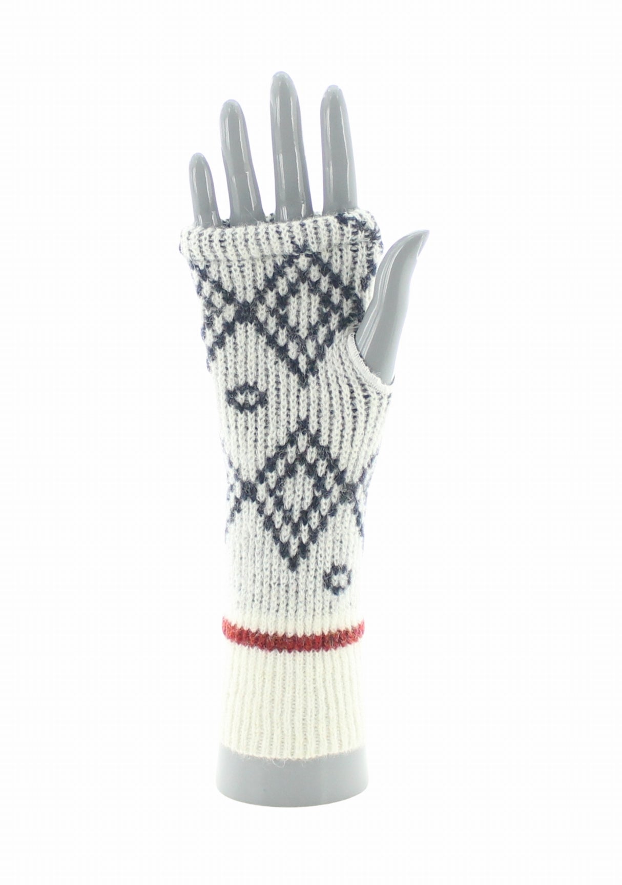 Mitaines femme en laine baby alpaga jacquard Écru ECRU