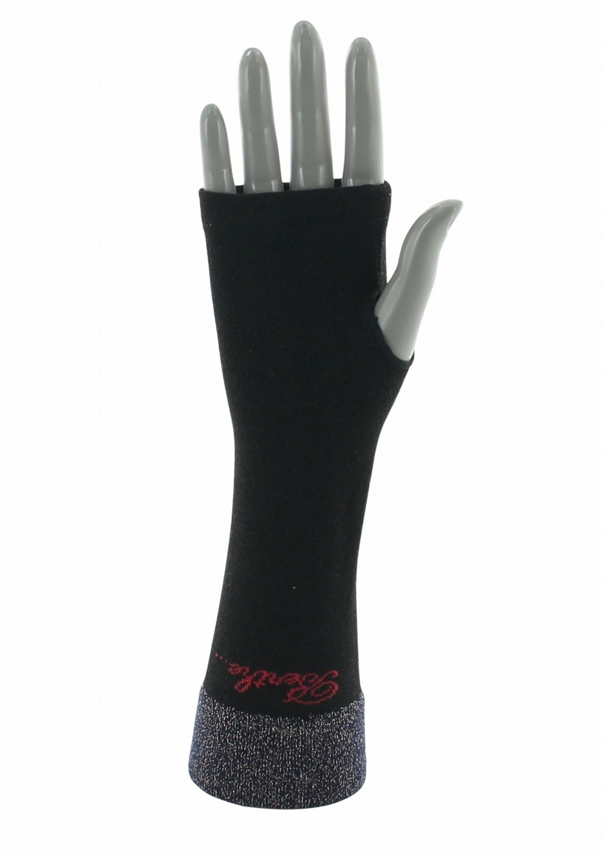 Mitaines femme en viscose et lurex Noir/Marine - Berthe Aux Grands Pieds NOIR/MARINE