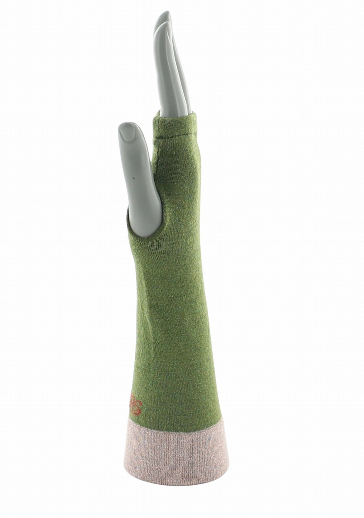 Mitaines femme en viscose et lurex Vert/Rose - Berthe Aux Grands Pieds VERT/ROSE