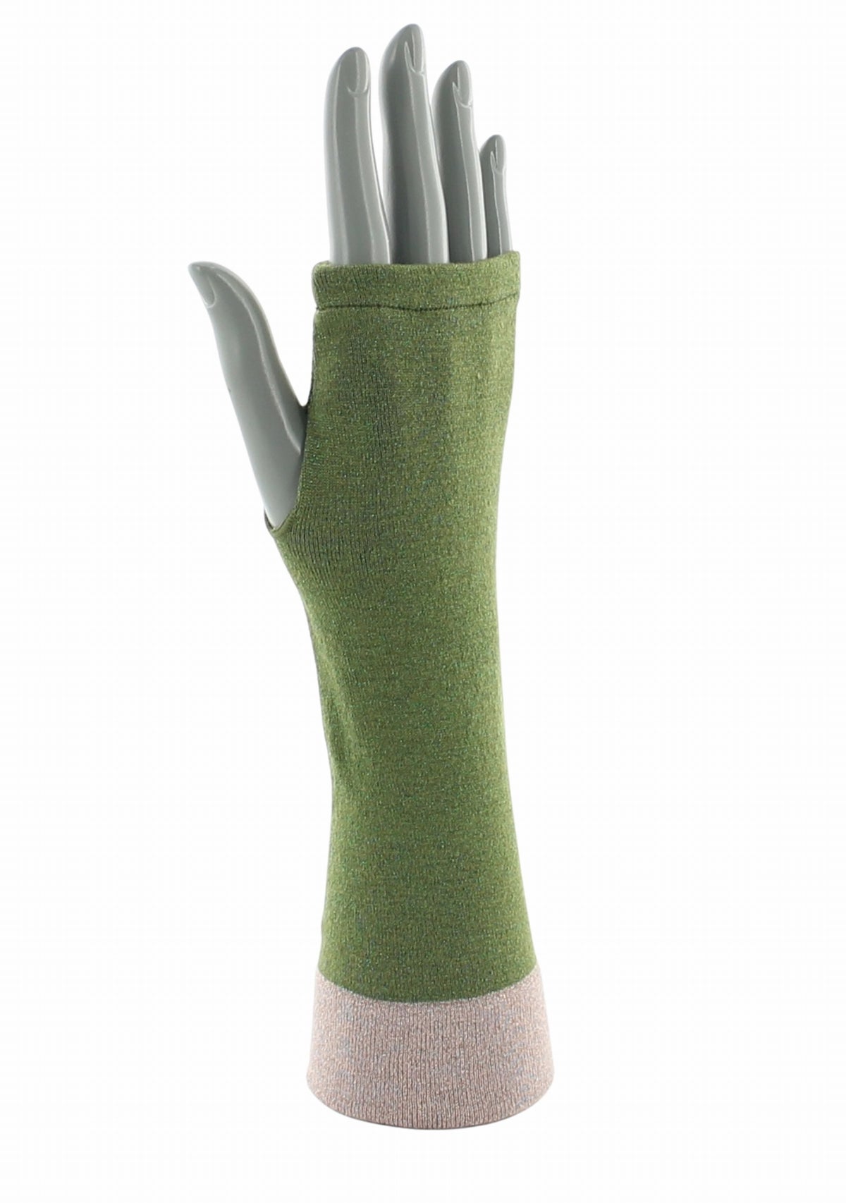 Mitaines femme en viscose et lurex Vert/Rose - Berthe Aux Grands Pieds VERT/ROSE