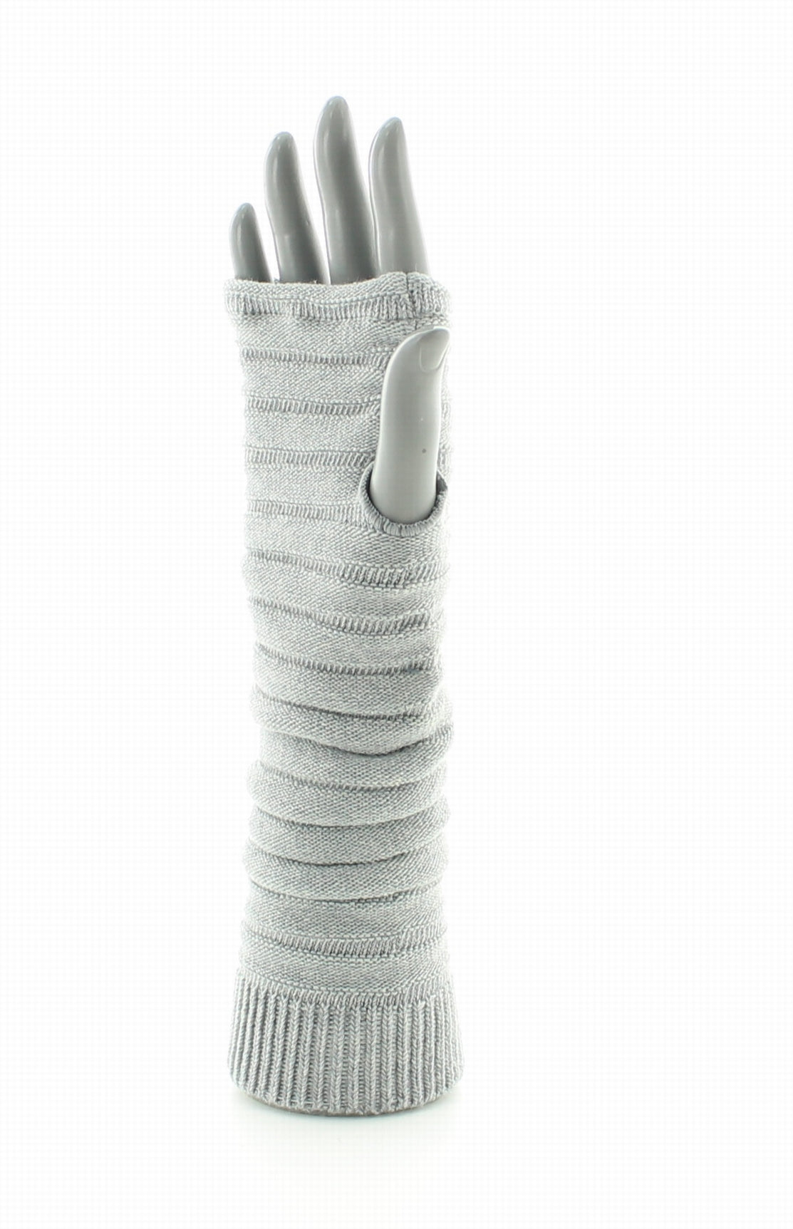 Mitaines Femme Maille Plissée Pur coton Bio GRIS CLAIR