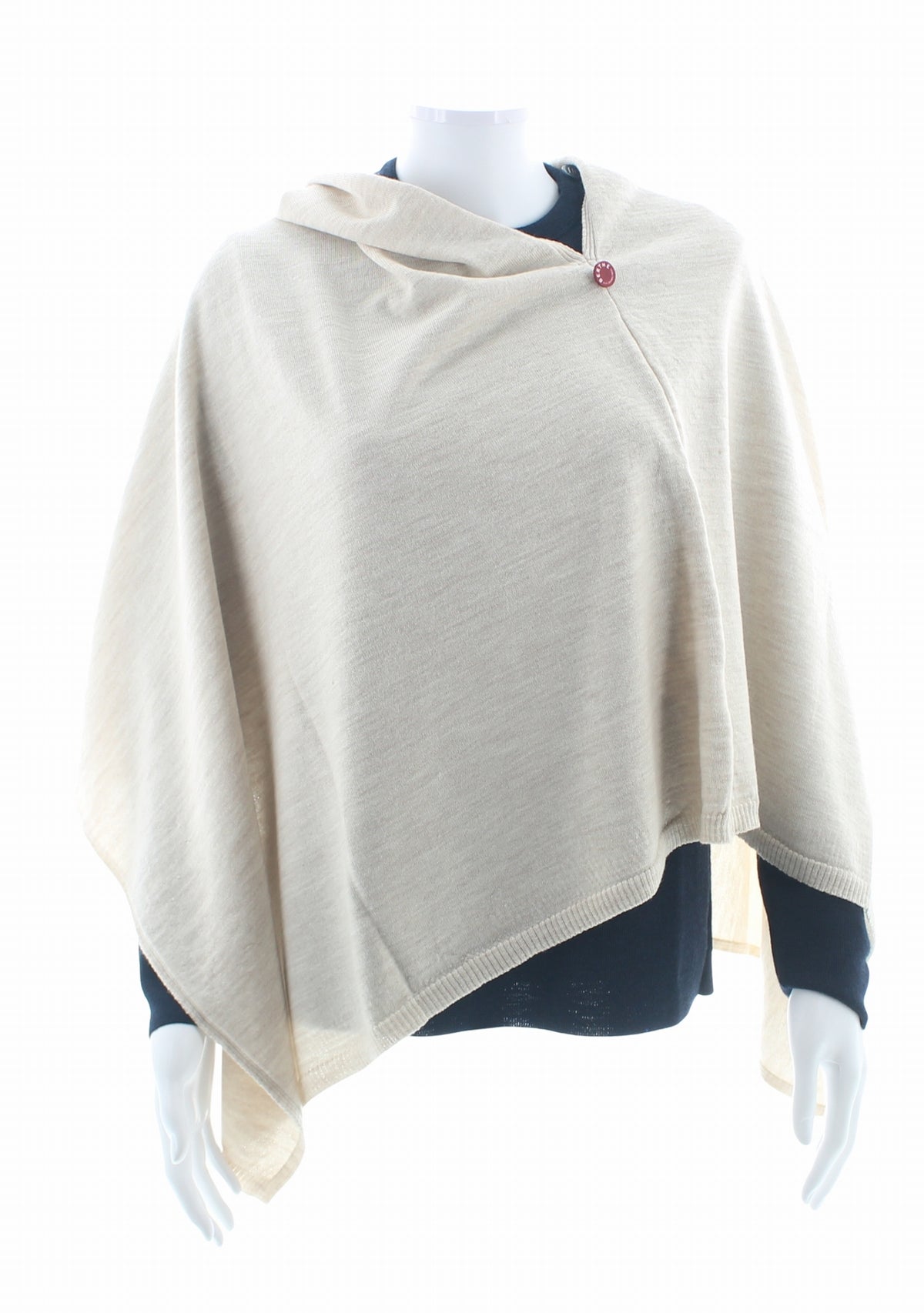 Poncho femme en laine mérinos - Craie CRAIE