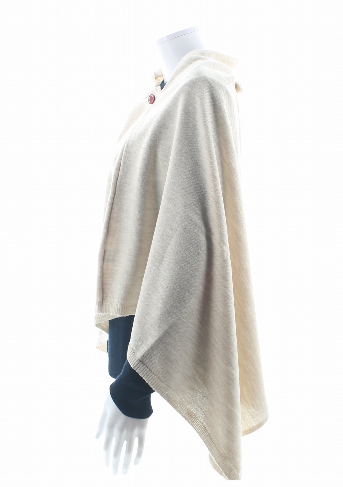 Poncho femme en laine mérinos - Craie CRAIE