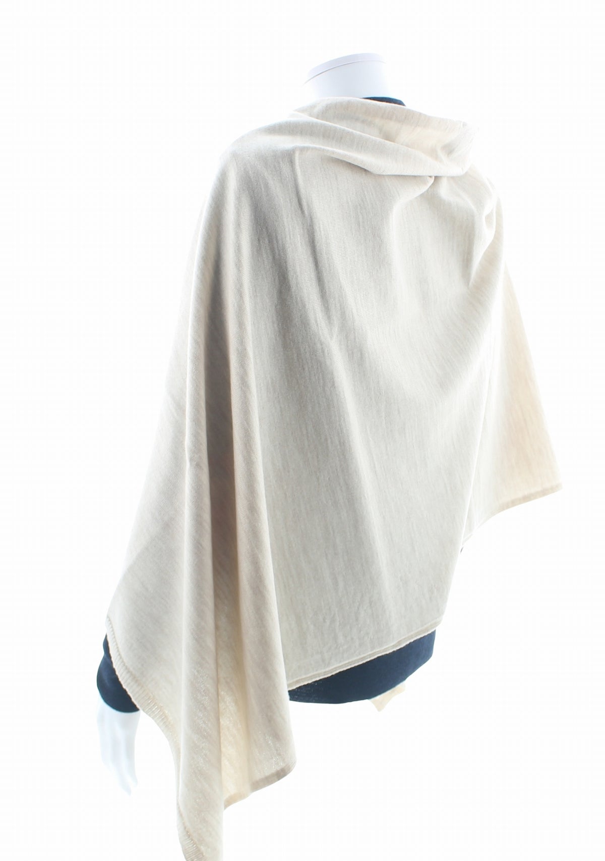 Poncho femme en laine mérinos - Craie CRAIE