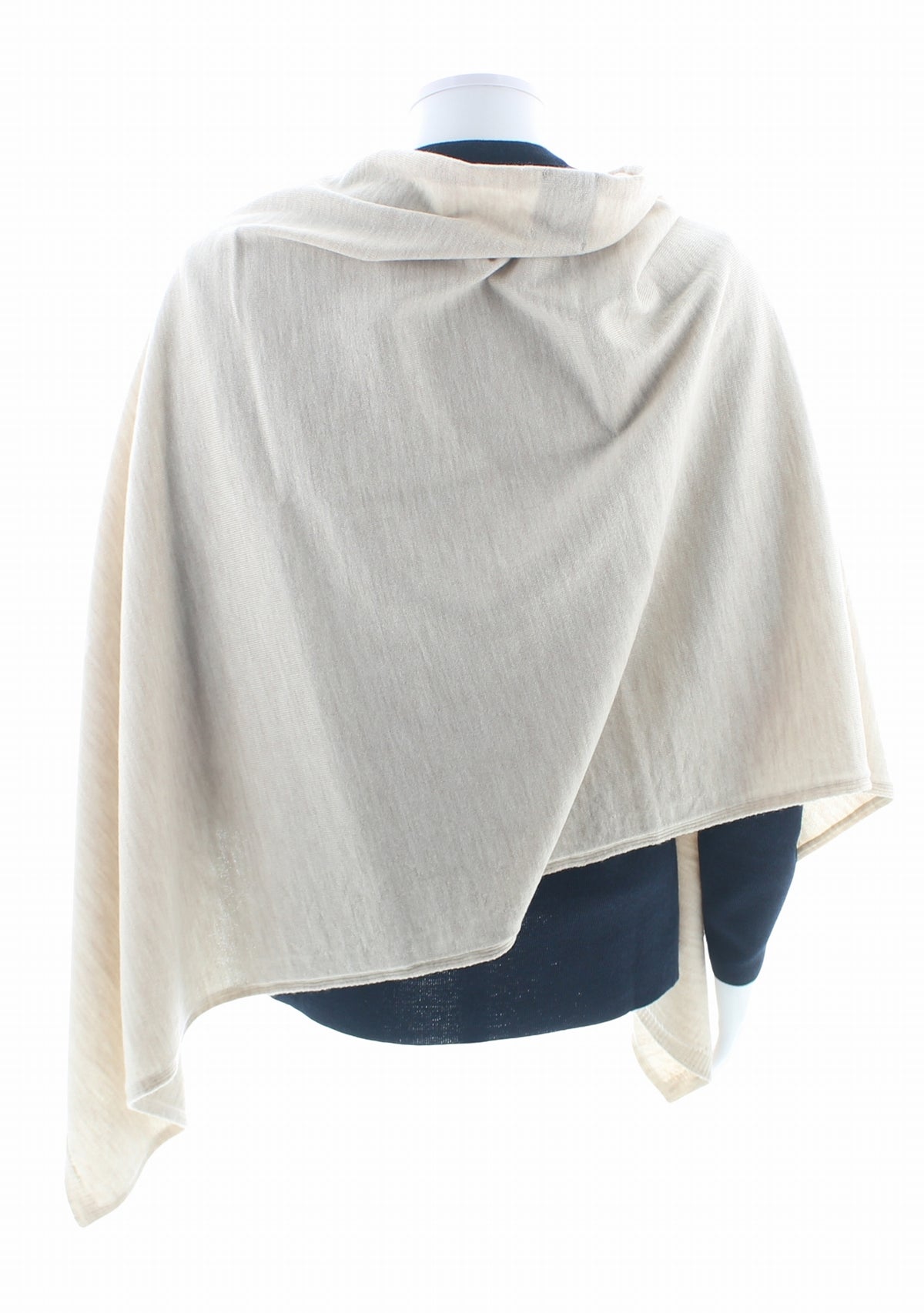 Poncho femme en laine mérinos - Craie CRAIE