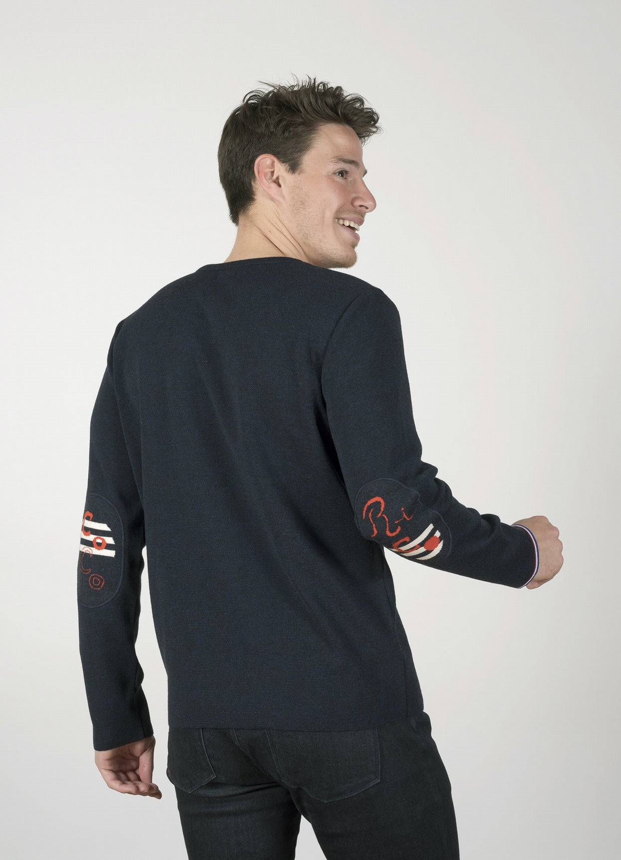 Pull Col V Homme CoCo RiCo marine dark navy BLEU MARINE