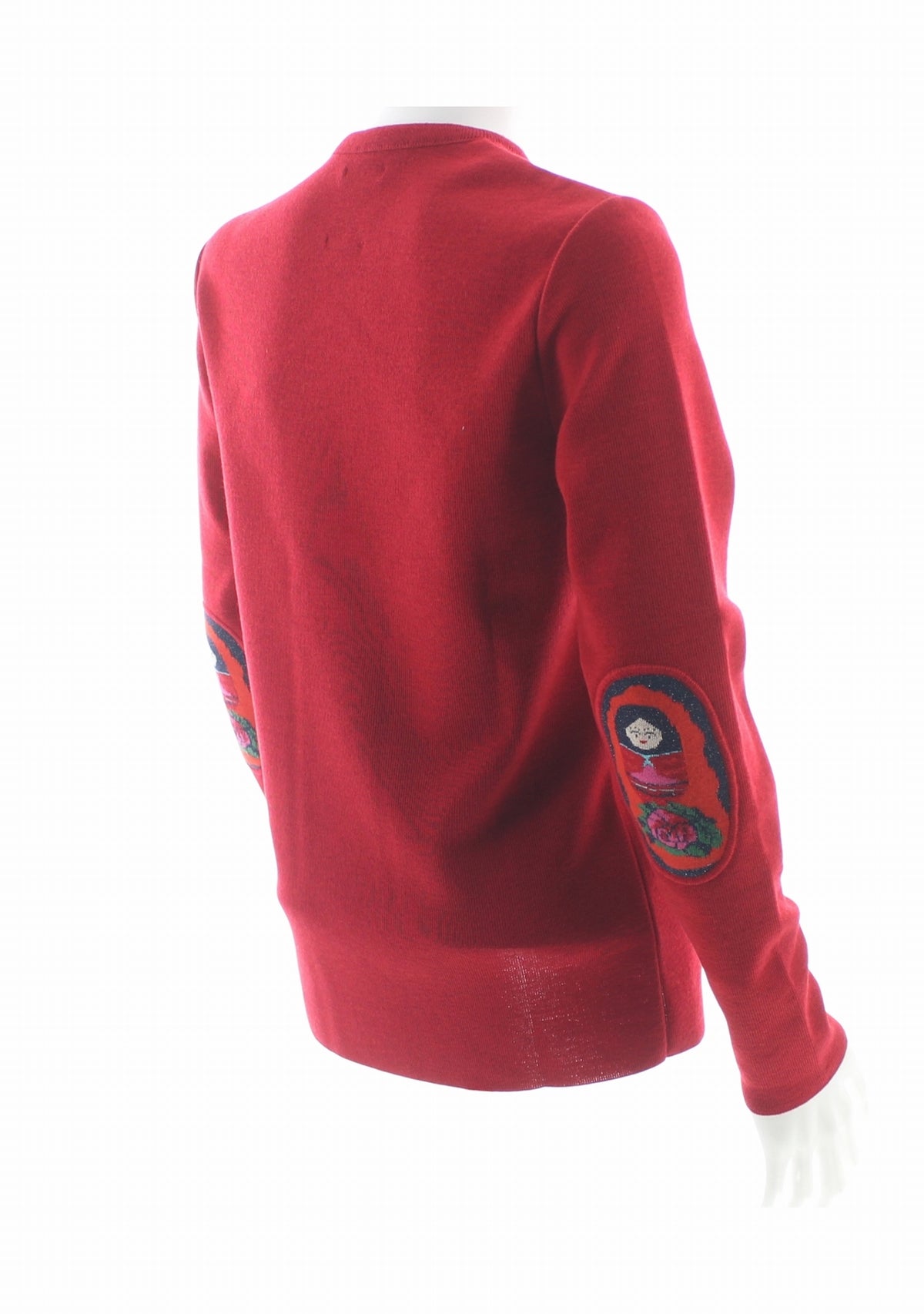 Pull marin col rond femme rouge à coudières Poupée Russe ROUGE