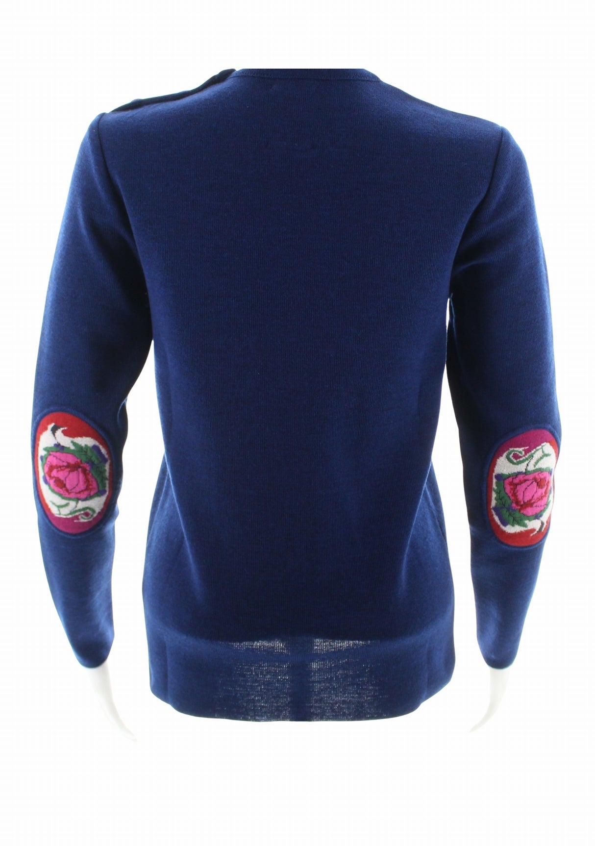 Pull marin femme col rond Berthe Bleu royal Fleurs de rose BLEU ROYAL