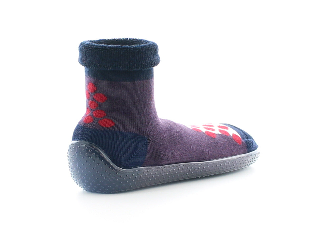 Shoes Pois Rouges - LE Chausson Chaussette ! RAISIN-MARINE