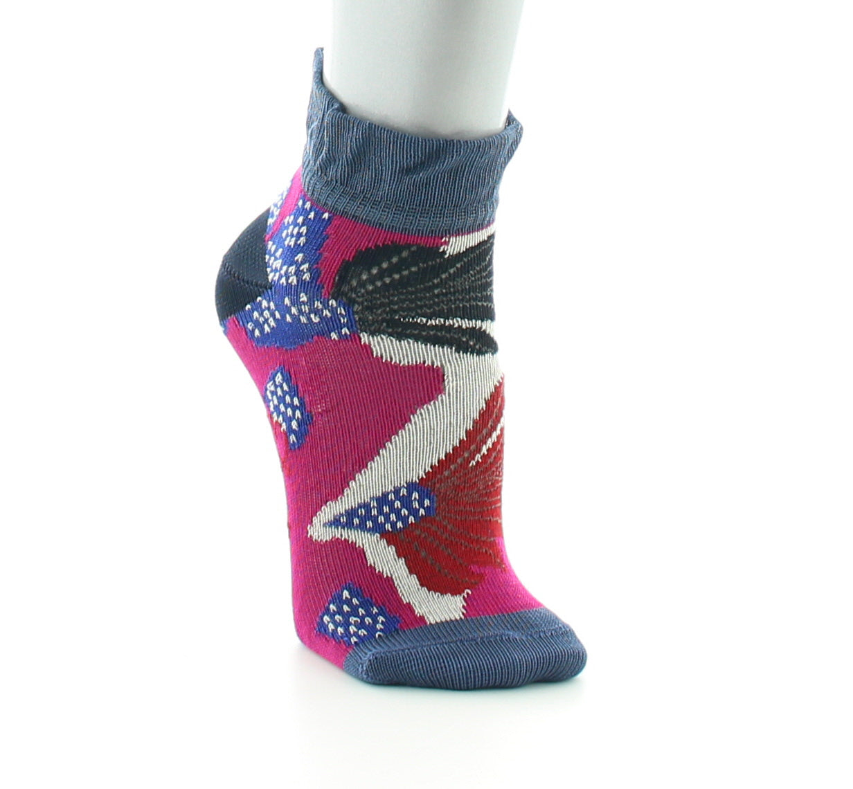 Socquettes bébé fil d'Ecosse fleurs sauvages FUCHSIA