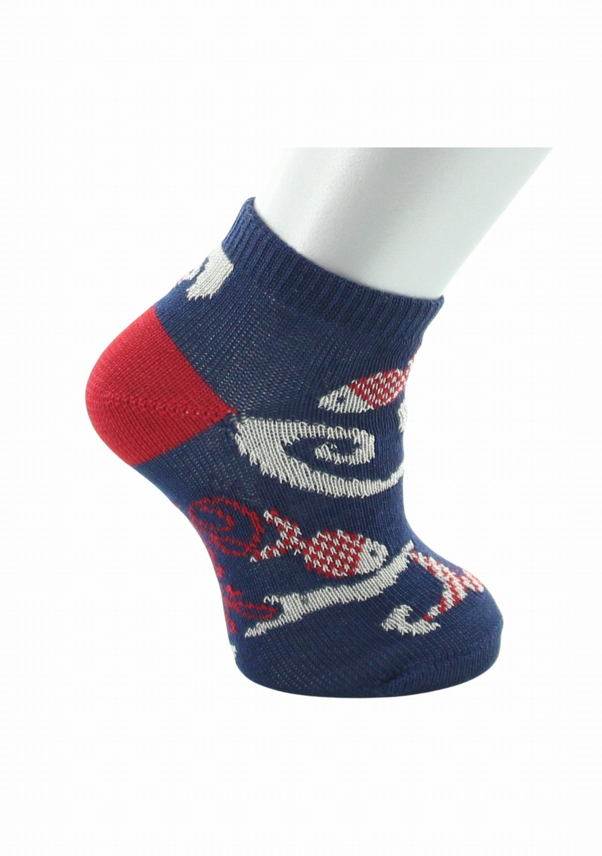 Socquettes bébé fil d’Écosse Berthe Aux Grands Pieds poissons rouges BLEU