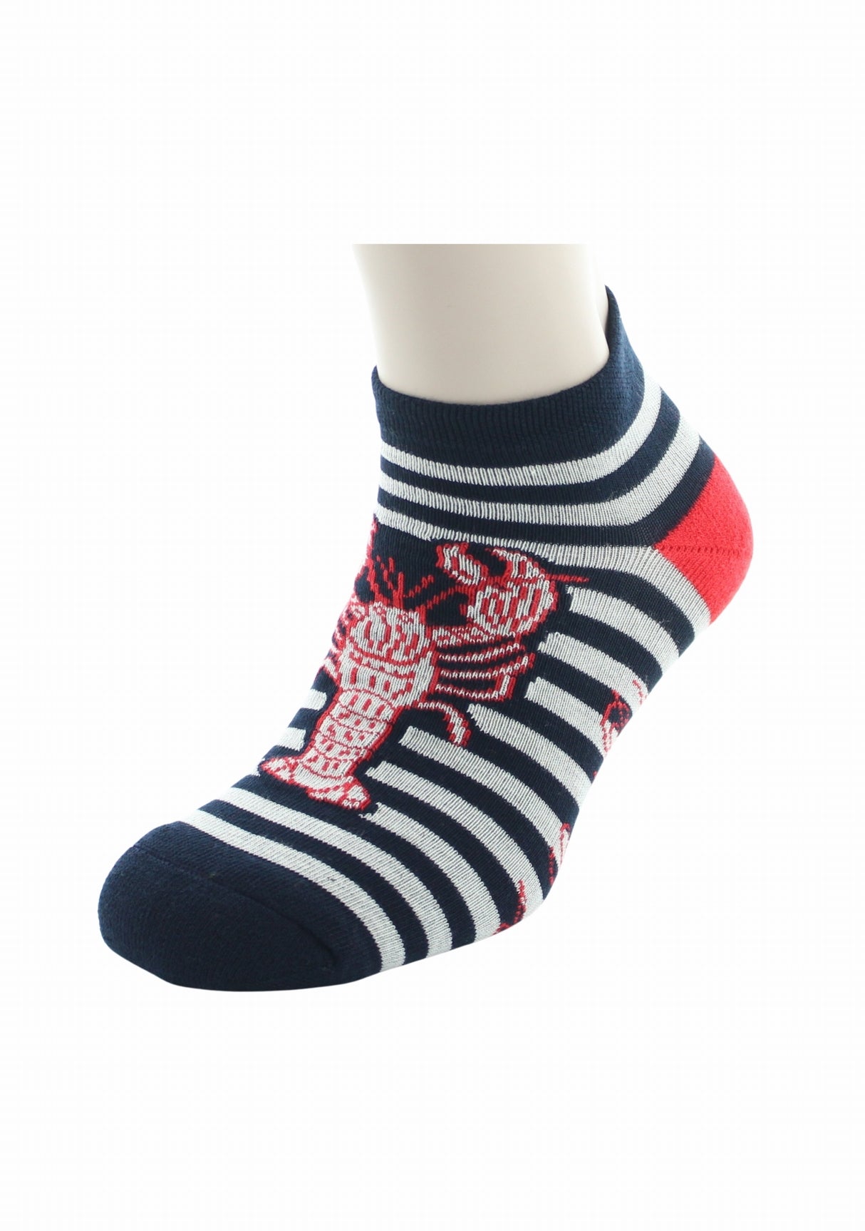 Socquettes coton homme Berthe Aux Grands Pieds homard rayures marine MARINE