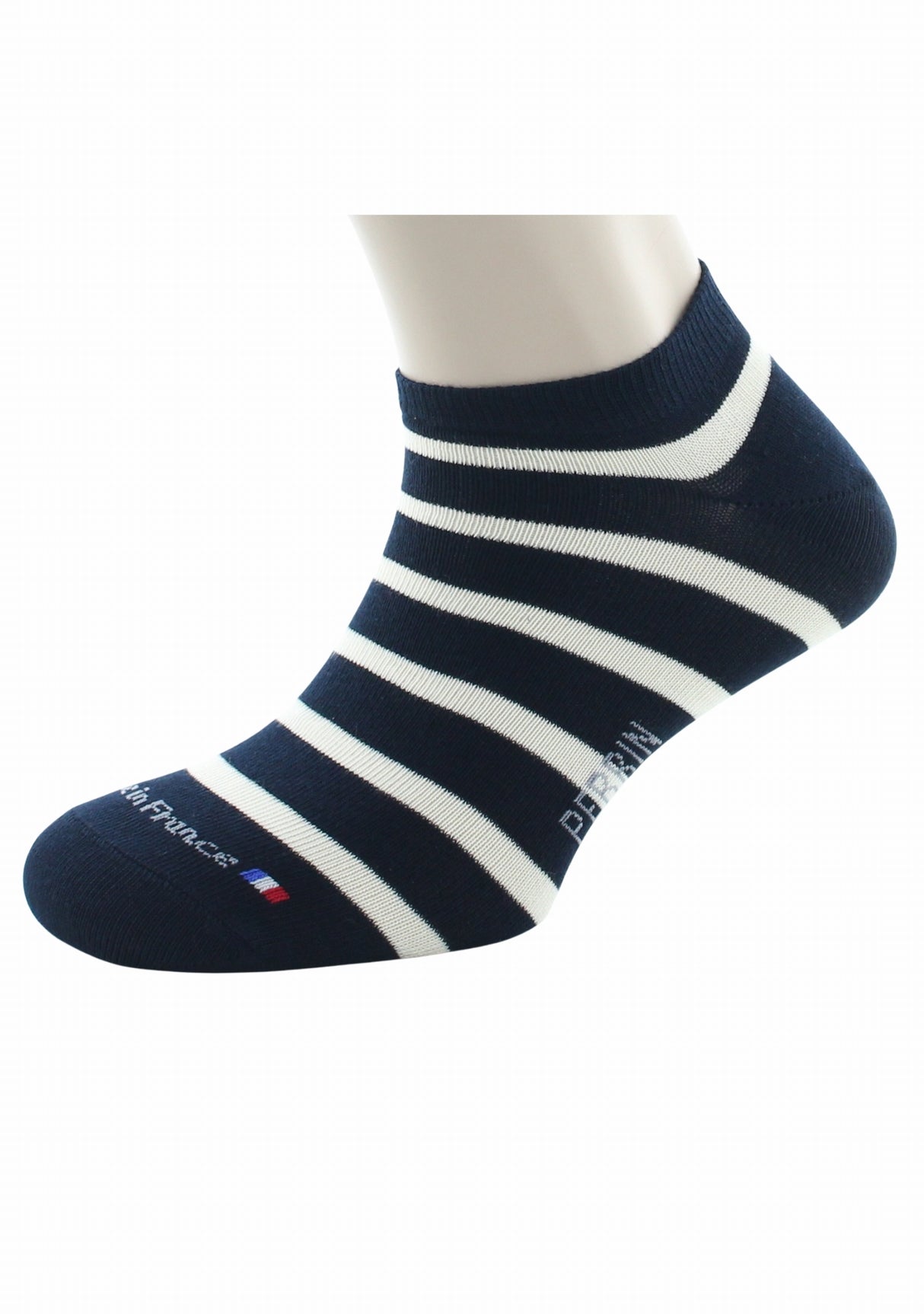 Socquettes mixtes Marinière en coton peigné MARINE/ECRU